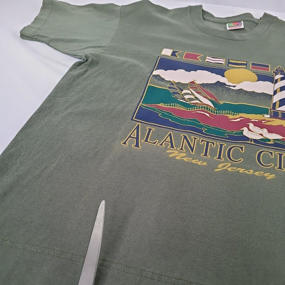 VTG 1992 Atlantic City New Jersey T Shirt Single Stitch Graphic Lighthouse Boat - Picture 4 of 13